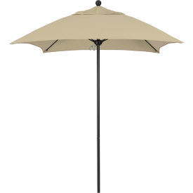 California Umbrella Venture 6' Patio Umbrella Black Pole Sunbrella 1A Antique Beige Fabric ALTO604302-5422