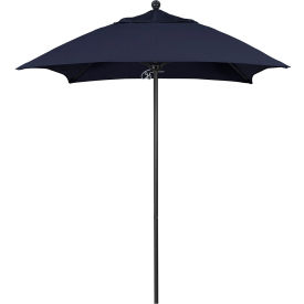 California Umbrella Venture 6' Patio Umbrella Black Pole Sunbrella 1A Navy Fabric ALTO604302-5439