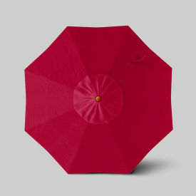 California Umbrella Venture 7.5' Patio Umbrella Teak Simulation Pole Sunbrella Jockey Red ALTO758112-5403