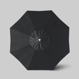 California Umbrella Venture 7.5' Patio Umbrella Ashwood Simulation Pole Sunbrella Black ALTO758724-5408