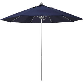 California Umbrella 9' Patio Umbrella Venture Series Silver Pole Olefin Navy ALTO908002-F09
