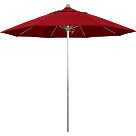 California Umbrella 9' Patio Umbrella Venture Series Silver Pole Olefin Red ALTO908002-F13