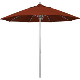 California Umbrella 9' Patio Umbrella Venture Series Silver Pole Olefin Terracotta ALTO908002-F69