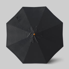 California Umbrella Venture 9' Patio Umbrella Teak Simulation Pole Sunbrella Black ALTO908112-5408
