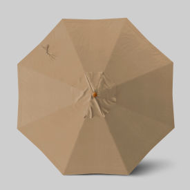 California Umbrella Venture 9' Patio Umbrella Teak Simulation Pole Sunbrella Heather Beige ALTO908112-5476