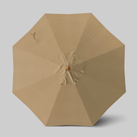 California Umbrella Venture 9' Patio Umbrella Teak Simulation Pole Sunbrella Linen Sesame ALTO908112-8318