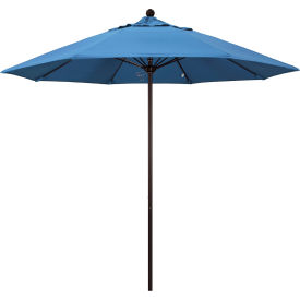 California Umbrella 9' Patio Umbrella Venture Series Bronze Pole Olefin Frost Blue ALTO908117-F26
