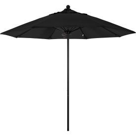 California Umbrella Venture 9' Patio Umbrella Black Pole Sunbrella 1A Black Fabric ALTO908302-5408
