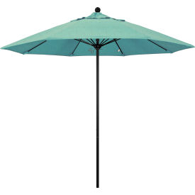 California Umbrella Venture 9' Patio Umbrella Black Pole Sunbrella 1A Spa Fabric ALTO908302-5413