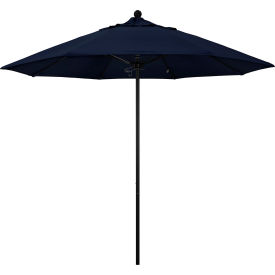 California Umbrella Venture 9' Patio Umbrella Black Pole Olefin Navy Fabric ALTO908302-F09