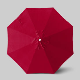 California Umbrella Venture 9' Patio Umbrella Ashwood Simulation Pole Sunbrella Jockey Red ALTO908724-5403