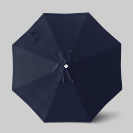 California Umbrella Venture 9' Patio Umbrella Ashwood Simulation Pole Olefin Navy Blue ALTO908724-F09