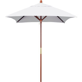 California Umbrella Grove 6' Square Patio Umbrella Wood Pole Sunbrella 1A Natural Fabric MARE604-5404