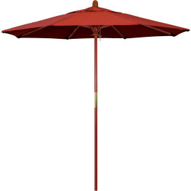 California Umbrella 7.5' Patio Umbrella Grove Series Hardwood Pole Sunbrella Terracotta MARE758-5440