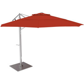 California Umbrella Sola 11' Cantilever Umbrella Silver Frame Sunbrella Terracotta Fabric SOLA118001-6022