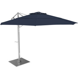California Umbrella Sola 11' Cantilever Umbrella Silver Frame Sunbrella Navy Fabric SOLA118001-6026