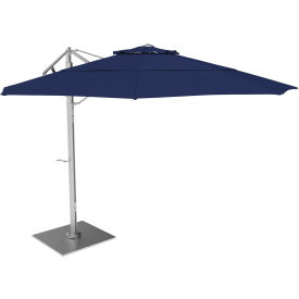 California Umbrella Sola 11' Cantilever Umbrella Silver Frame Sunbrella Marine Blue Fabric SOLA118001-6078