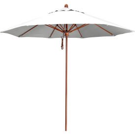 California Umbrella Lodge 9' Round Patio Umbrella Sunbrella 1A Natural Fabric STAF908202-5404