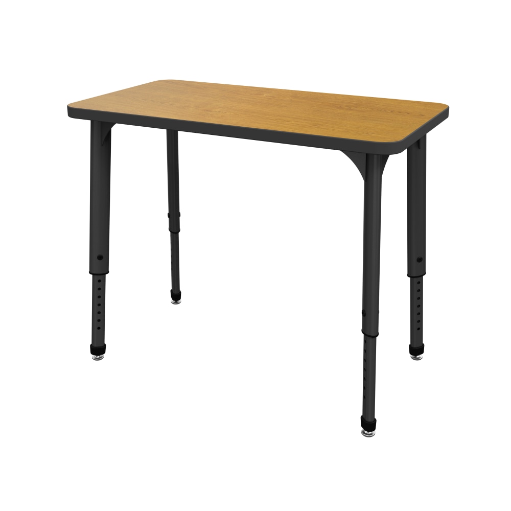 Marco Group Apex Series Adjustable Rectangle 36inW Student Desk, Solar Oak/Black MPN:38-2220-49-BLK