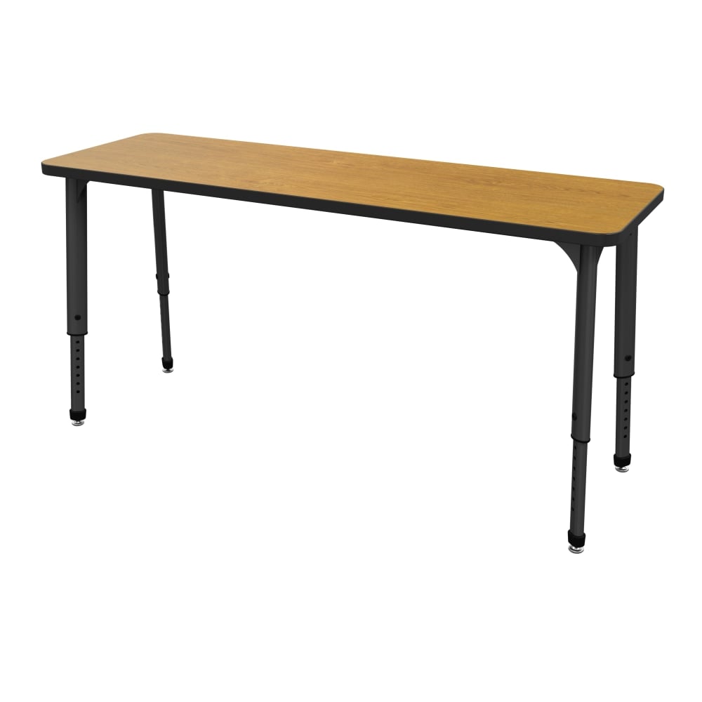 Marco Group Apex Series 2-Student Adjustable 660inW Student Desk, Rectangle, Solar Oak/Black MPN:38-2222-49-BLK