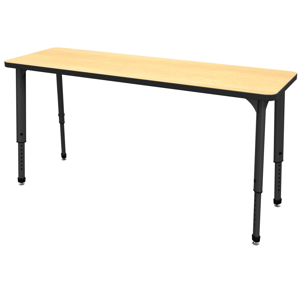 Marco Group Apex Series Adjustable Rectangle 60inW Student Desk, Fusion Maple/Black MPN:38-2222-50-BLK