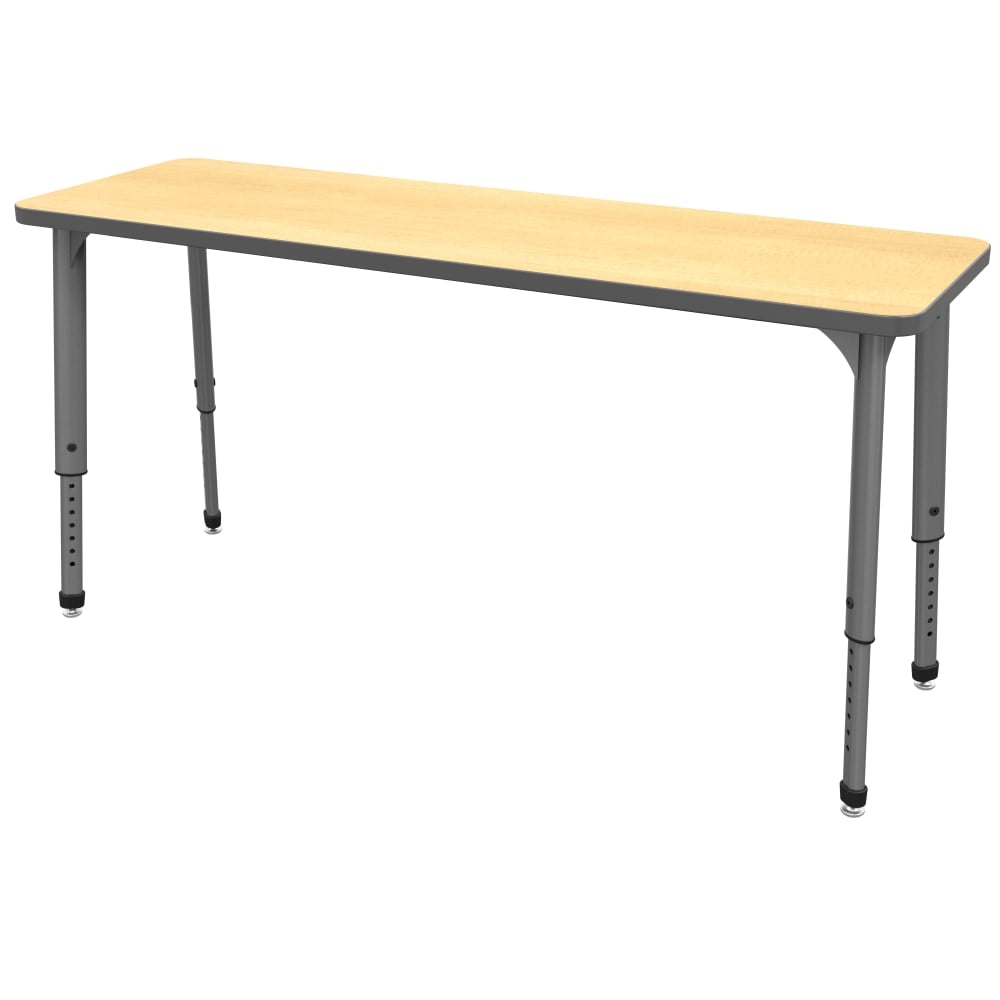 Marco Group Apex Series Adjustable Rectangle 60inW Student Desk, Fusion Maple/Gray MPN:38-2222-61-GRY