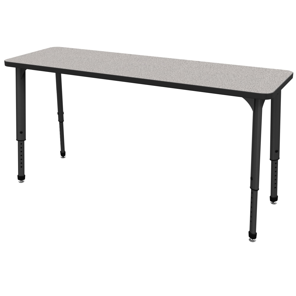 Marco Group Apex Series Adjustable Rectangle 60inW Student Desk, Gray Nebula/Black MPN:38-2222-77-BLK