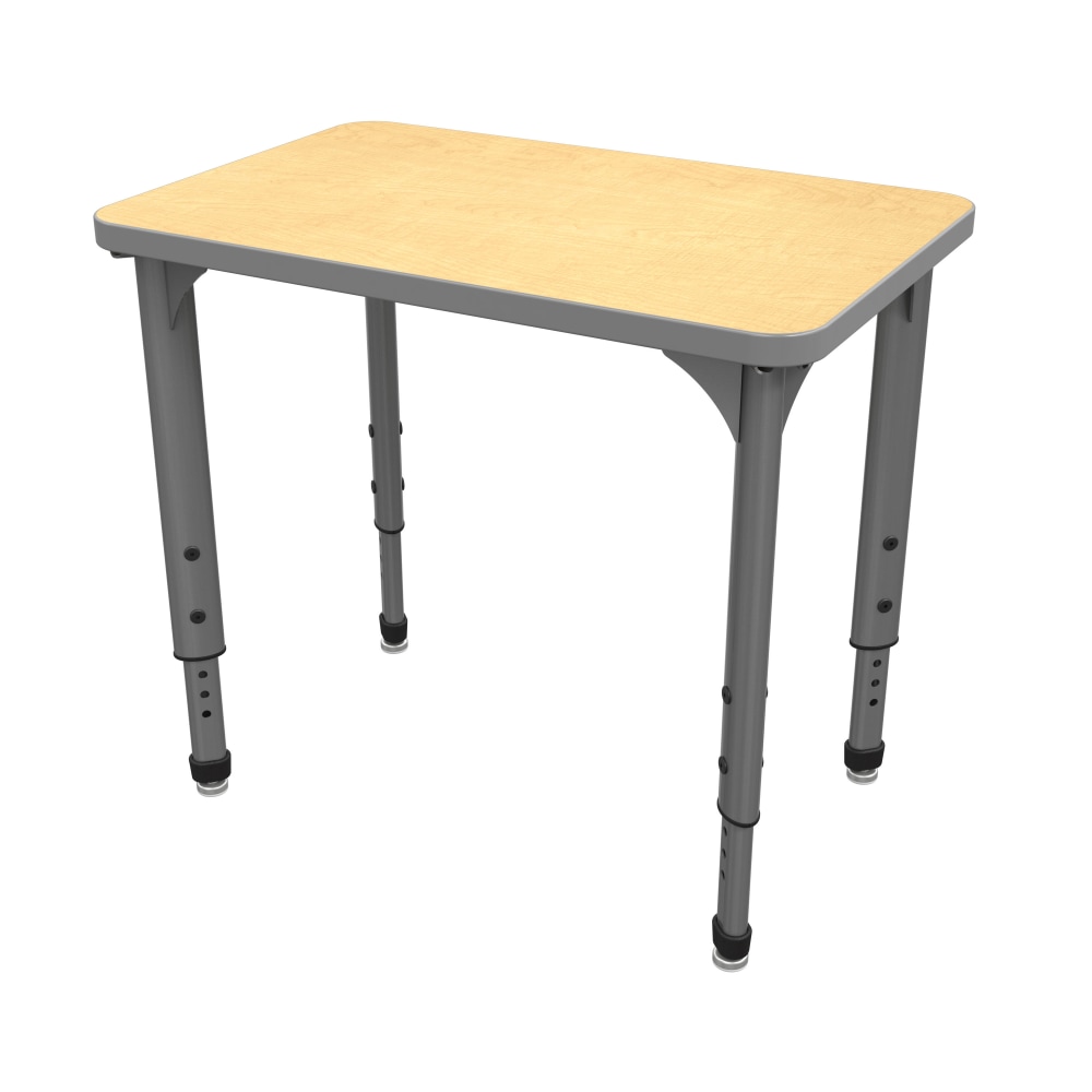 Marco Group Apex Series Adjustable 30inW Student Desk Student Desk, Fusion Maple/Gray MPN:38-2223-61-GRY