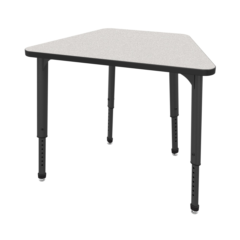 Marco Group Apex Series Adjustable Trapezoid 36inW Student Desk, Gray Nebula/Black MPN:38-2284-77-BLK