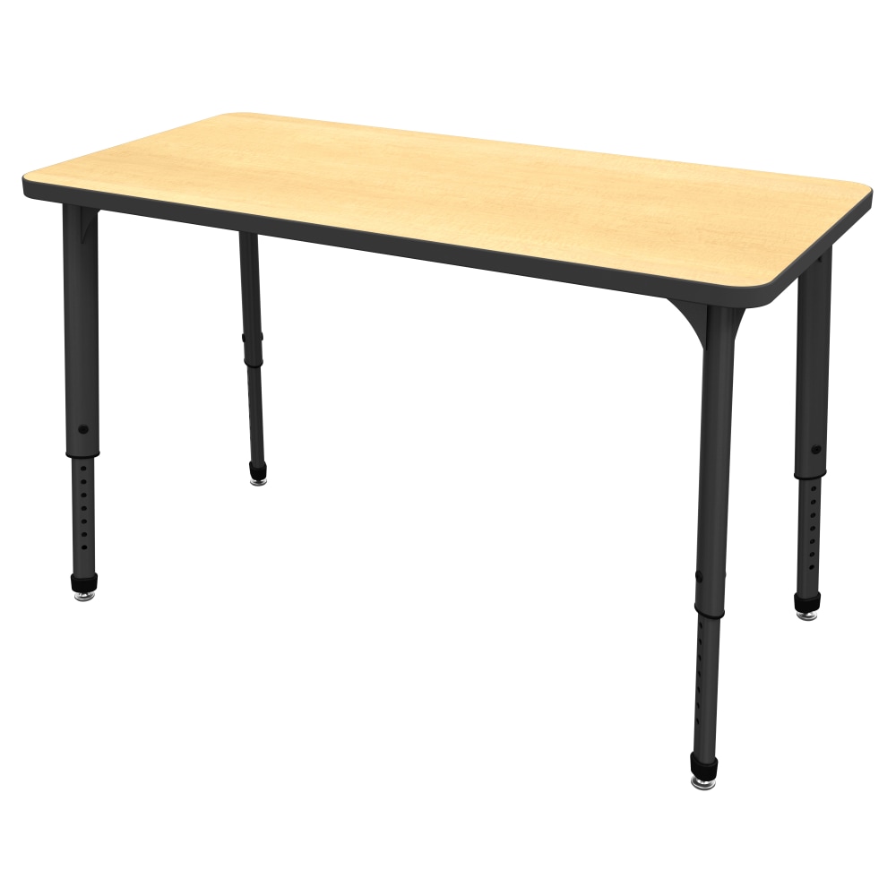 Marco Group Apex Series Rectangle Adjustable Table, 30inH x 48inW x 24inD, Maple/Black MPN:38-2226-50-BLK