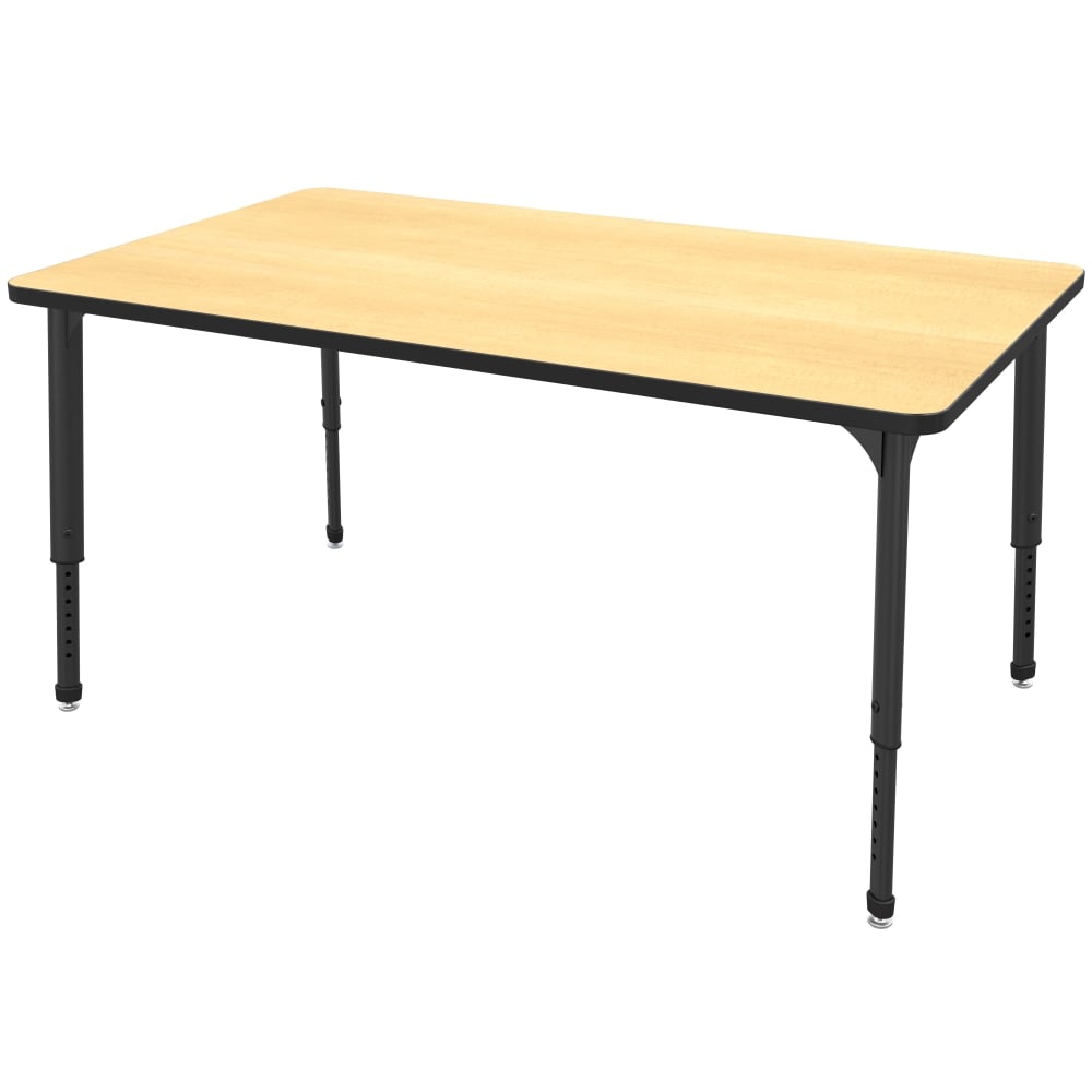 Marco Group Apex Series Rectangle Adjustable Table, 30inH 60inW x 30inD, Maple/Black MPN:38-2237-50-BLK