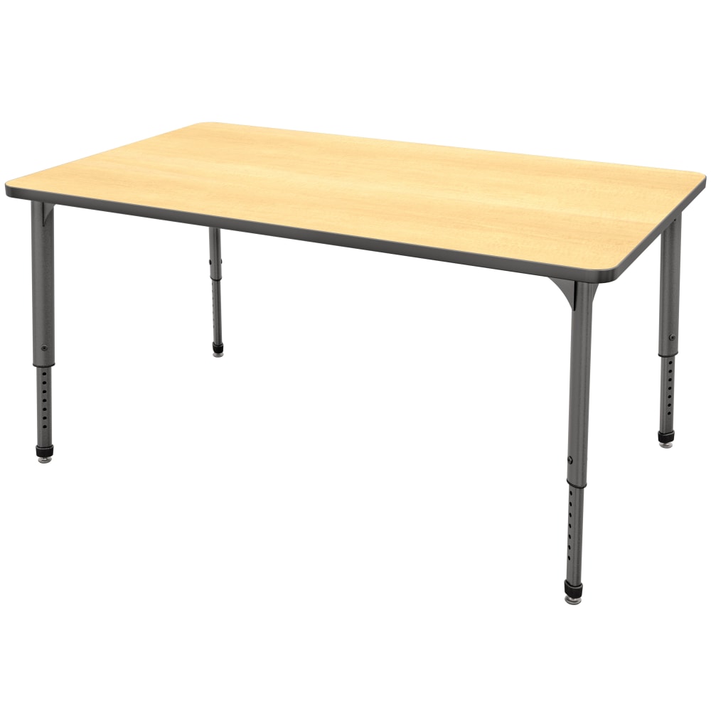 Marco Group Apex Series Rectangle Adjustable Table, 30inH 60inW x 30inD, Maple/Gray MPN:38-2237-61-GRY