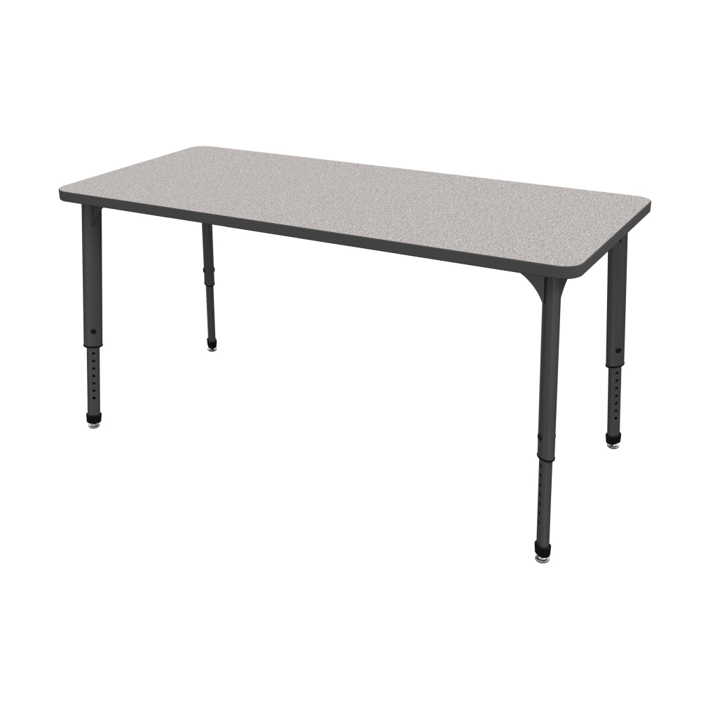 Marco Group Apex Series Rectangle Adjustable Table, 30inH 72inW x 30inD, Gray Nebula/Black MPN:38-2238-77-BLK