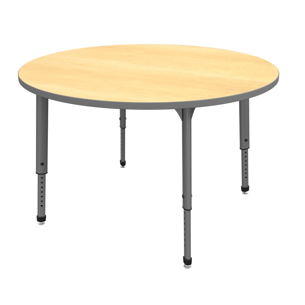 Marco Group Apex Series Round Adjustable Tables, 30inH x 48inW x 48inD, Maple/Gray MPN:38-2266-61-GRY