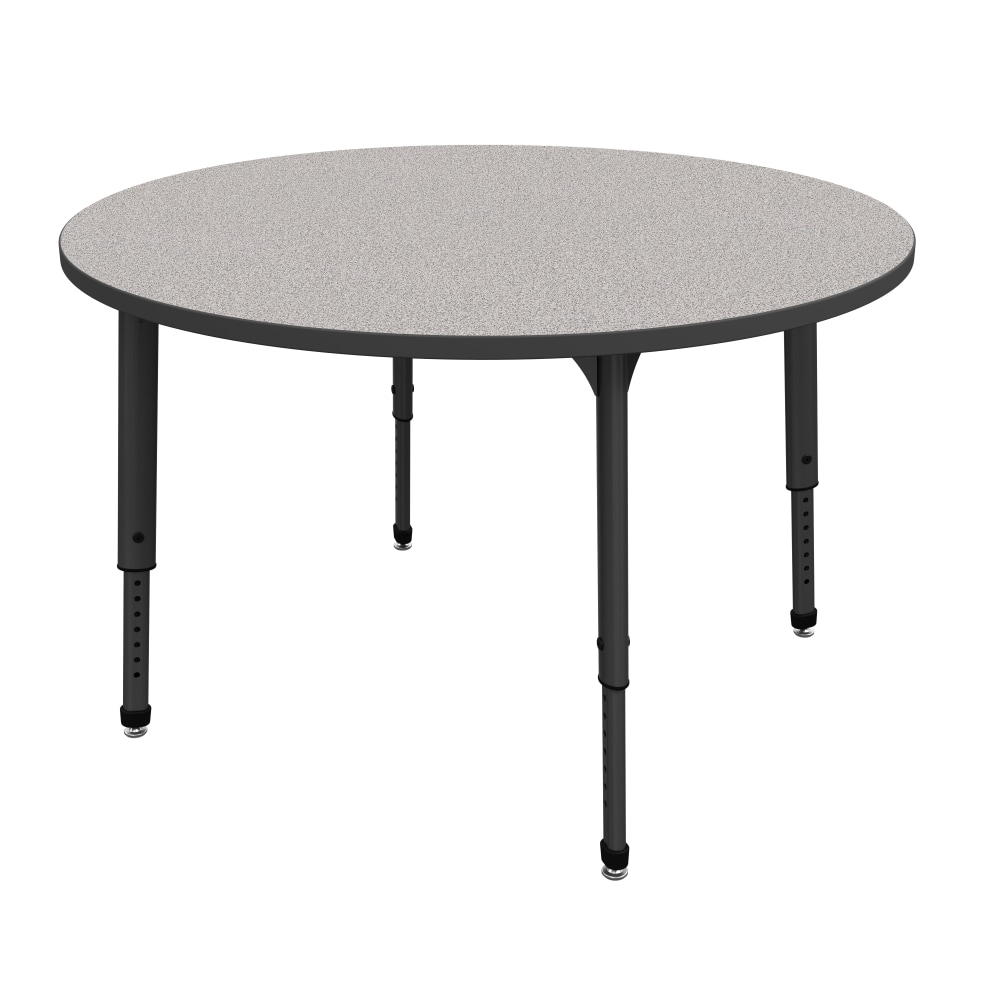 Marco Group Apex Series Round Adjustable Tables, 30inH x 48inW x 48inD, Gray Nebula/Black MPN:38-2266-77-BLK