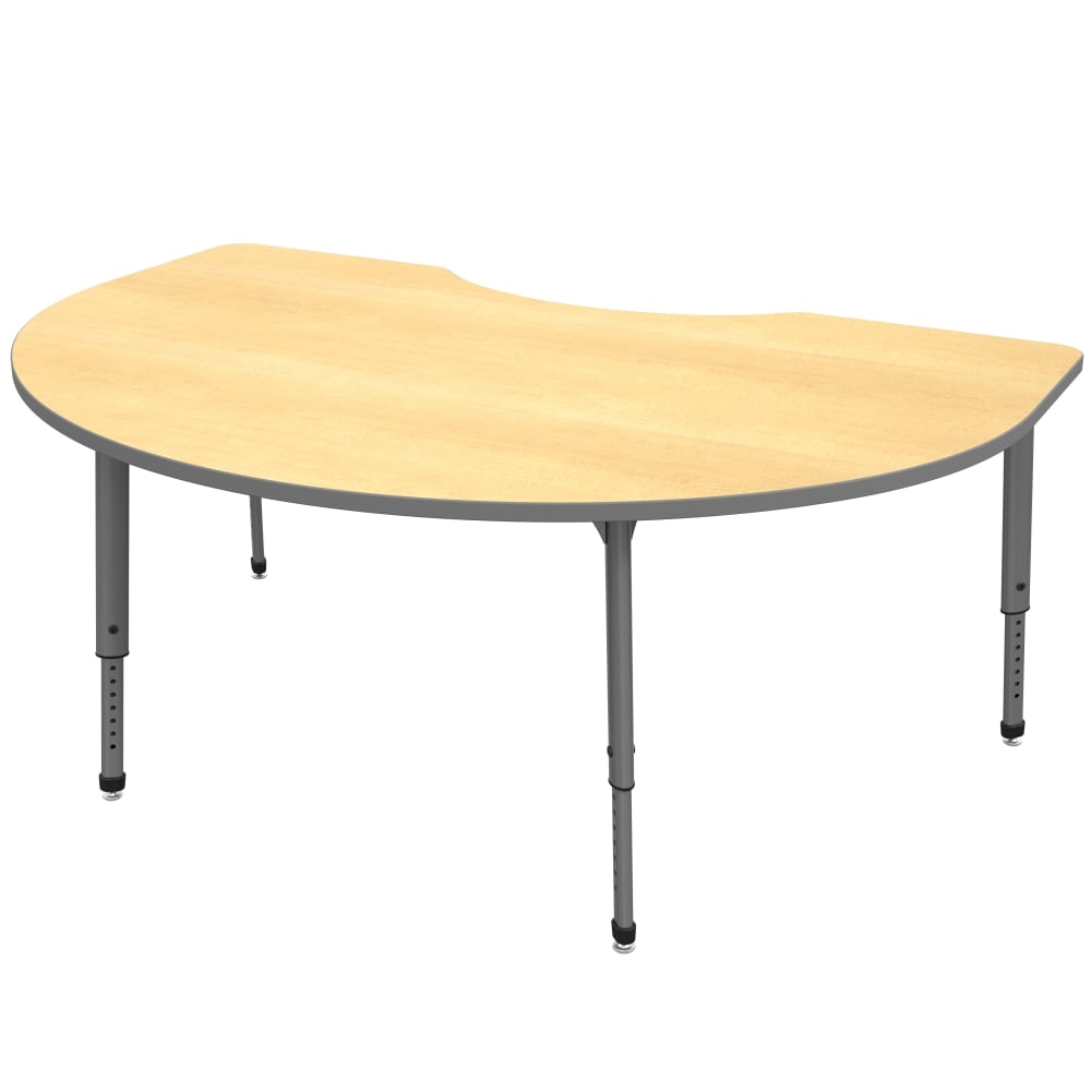 Marco Group Apex Series Adjustable Height Kidney Table, Maple/Gray MPN:38-2268-61-GRY