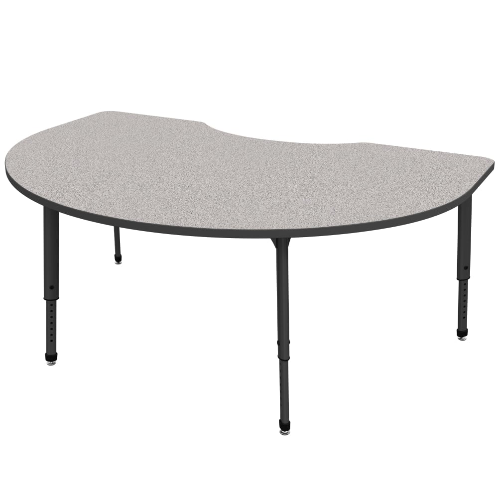 Marco Group Apex Series Adjustable Height Kidney Table, 30inH x 72inW x 48inD, Gray Nebula/Black MPN:38-2268-77-BLK
