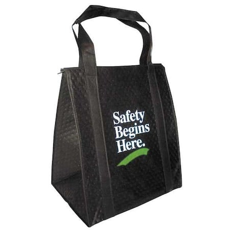 Insulated Tote Bag, Black, 13 x 15 in MPN:BG1315K
