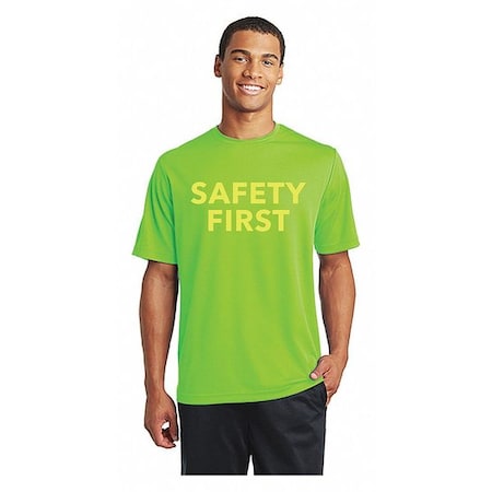 Men's T-Shirt, Polyester, Pullover, 0 Pocket(s), Green, M MPN:ST340-M