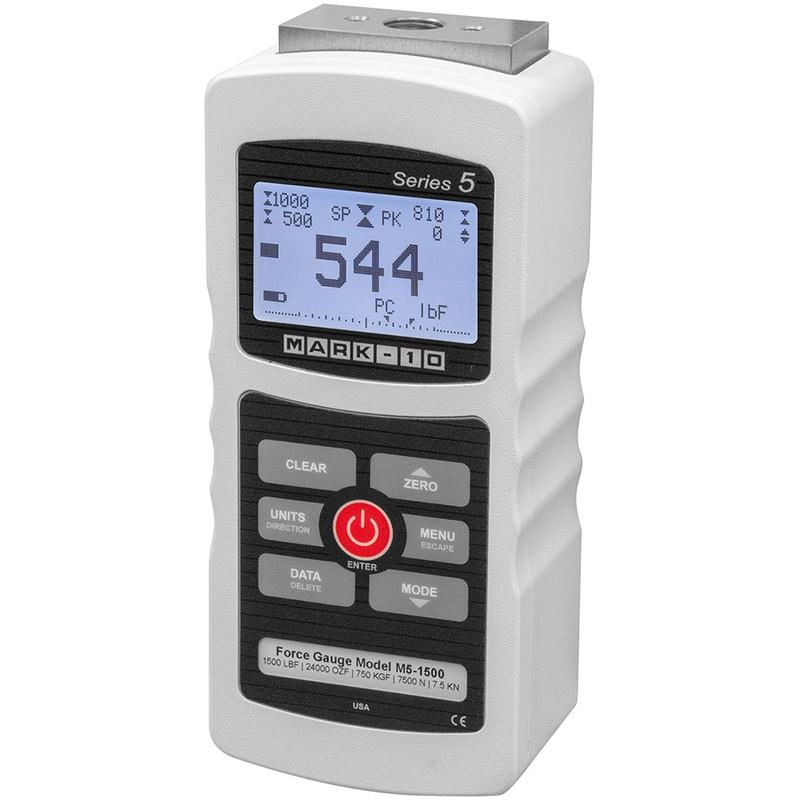 Digital Force Gage: 1,500 lb Capacity, 1 lb Resolution MPN:M5-1500
