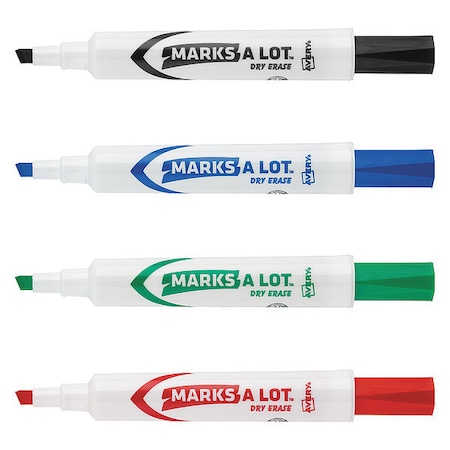 Desk-Style Dry Erase Markers, Chisel Tip, Assorted Colors, PK4 MPN:7170924409
