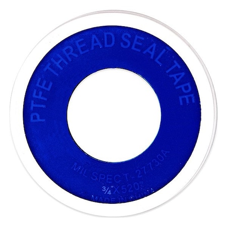 Thread Sealant Tape, PTFE, 520 in. L, White MPN:44075