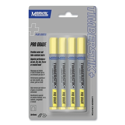 Pro-Ex Lumber Crayon Yellow Carded 4 Pack MPN:80601