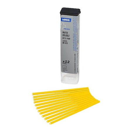 Industrial Marker, Medium Tip, Yellow Color Family, Wax, 12 PK MPN:096181