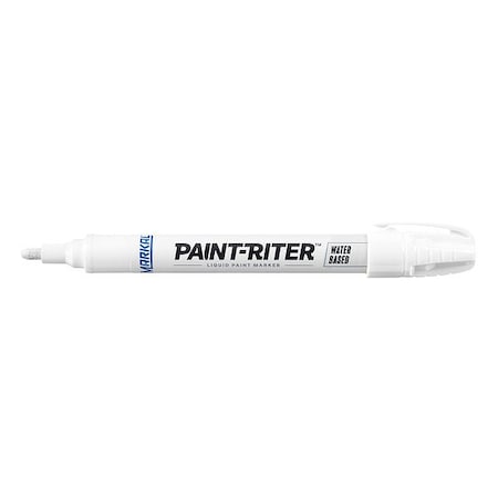 Paint Marker, Medium Tip, White Color Family, Paint MPN:97400G