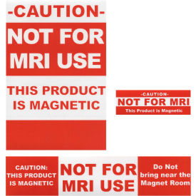 Newmatic Medical MRI Caution Labels Red 25/Pack 12327