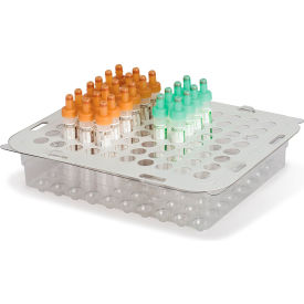 Marketlab™ Hi-Capacity Disposable Tube Rack for 16mm Clear/Gray 80-Place Pack of 10 16565