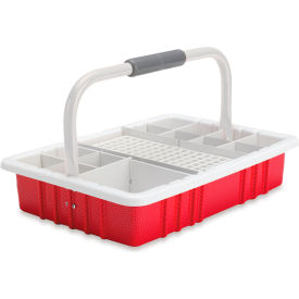 Marketlab™ ABS Plastic Tray with Handle 13mm Red 1/Pack 1885-RD