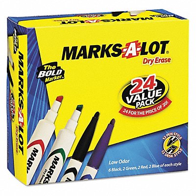 Dry Erase Markers Assorted PK24 MPN:29870