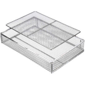 Marlin Steel Wire Mesh Basket 17x10-3/4x2-1/4 Stainless Steel Electropolish Price Each for Qty 1-4 02035002-31